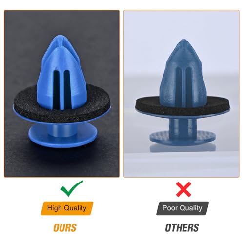 Image of GOOACC 50Pcs Blue Nylon Wheel Arch Opening Moulding Exterior-Wheel Fender Flare Moulding Clips Retainers with Sealer Compatible with VW /Audi 8U0-853-909, 8U0853909