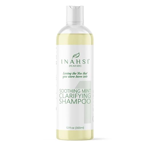 INAHSI Champú aclarante calmante de menta  Champú para el cabello para hombres, mujeres, bebés o niños con cabello rizado  Productos para el cabello