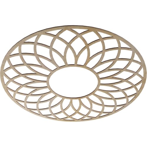 Image of Ekena Millwork 38 inchOD x 13 inchID x 1 /4 inchT Cannes Wood Fretwork Pierced Ceiling Medallion, Birch
