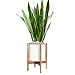 Glosom Indoor Plant Stand Width 11" (White Pot not Included) Planter Holder Acacia Wood