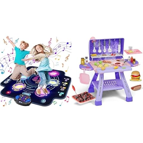 maysida Newest Kids BBQ Grill Playset & Dance Mat for Kids, Christmas Birthday Gift for 3-5 Kids Cover