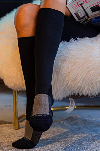 Relaxsan Graduated Compression Socks for Women and Men 20-30 mmHg - Cotton & Cashmere Socks Made in Italy - Essential+ 9223