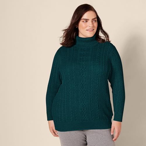 Image of Amazon Essentials Women's Long Sleeve Fisherman Cable Knit Turtleneck Sweater (Available in Plus Size)