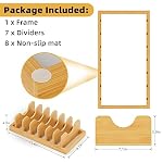 Bamboo Pot Lid Organizer Pot Lid Holder, Pot and Pan Organizer Drawer Organizer for Pot Lids, Pans, Cutting Boards & Baking Sheets, Dinner Plates, Reusable Containers in Cabinet Storage - Image 3