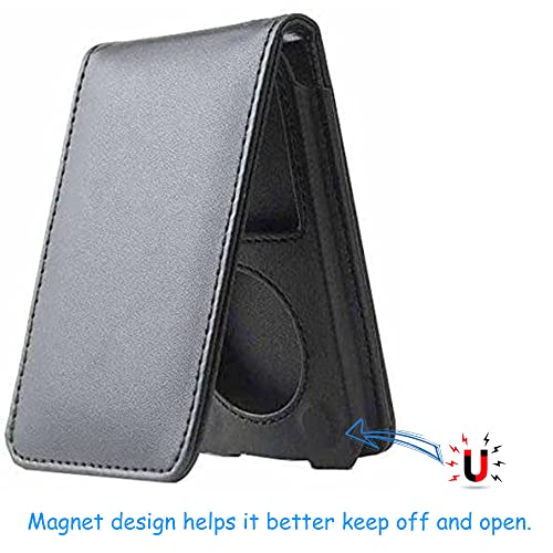 Hal V-Top Leather Case For Apple Ipod Video Classic 80G 120G 160G 60G Classic Protective With Movable Belt Clip Black #TOP1