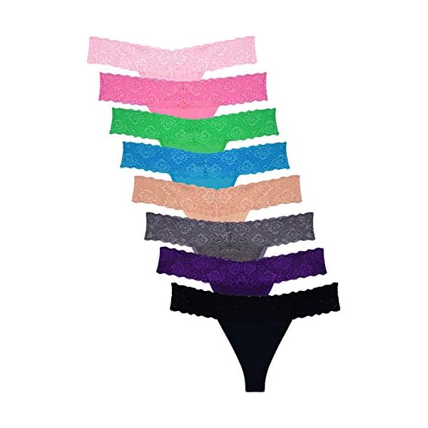 Womens-Thin-Lace-Hollowed-Out-T-Back-Low-Waist-Ice-Silk-Sexy-Cheeky-Thong-See-Through-Panties Sunm Boutique 8 Pack Lace Thongs for Women Thong Underwear Women Lace Thong Panties Low Waist Thongs for Women (Multi, Small)
