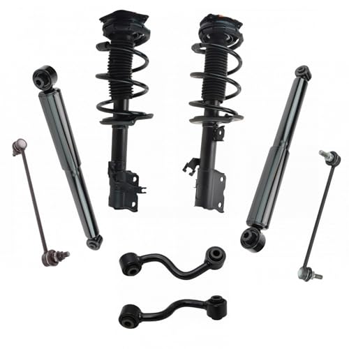 Image of TRQ Front and Rear Suspension Kit Complete Strut & Coil Spring Assembly Shock Absorber Sway Bar Stabilizer Link Compatible with 2008-2012 Nissan Rogue
