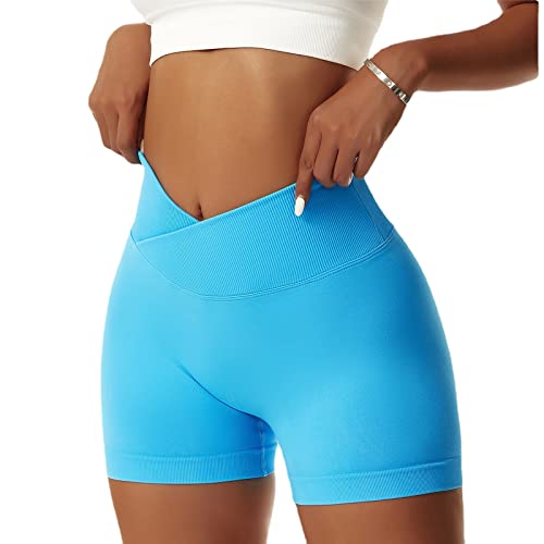 Litthing Pantalones Cortos Deportivos para Mujer, Short Deportivo Cintura Alta Pantalon Corto Deporte Control de Barriga Mallas Ciclistas Shorts para Yoga Fitness Gym