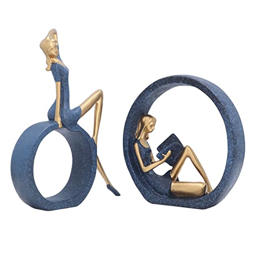 Sculpture de lecture Cocoarm - Ensemble de 2 statues décoratives, cadeau idéal pour bureau - 5