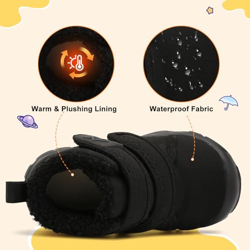 LeIsfIt Toddler Boots Girls Boys Warm Winter Boots Cozy Plush Lining Winter Shoes Indoor Outdoor Faux Fur Booties4