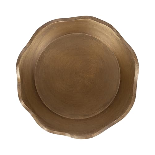 Kate and Laurel Alessia Modern Two-Piece Candle Holder Set, Set of 2, Antique Brass, Transitional Wavy Metal Candle Holders for Wax or Flameless Candles for Entryway or Living Room Decor by Kate and Laurel - Image 3