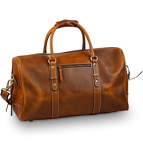 Premium Full-Grain Leather Duffle Bag for Men & Women |