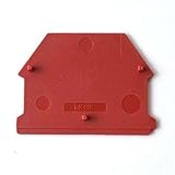 Dinkle DK4NC-RD DIN Rail Terminal Block End Cover for DK2.5N-RD DK4N-RD Red, Pack of 50