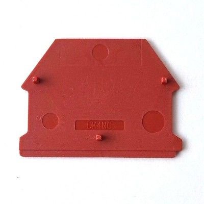 Dinkle DK4NC-RD DIN Rail Terminal Block End Cover for DK2.5N-RD DK4N-RD Red, Pack of 50