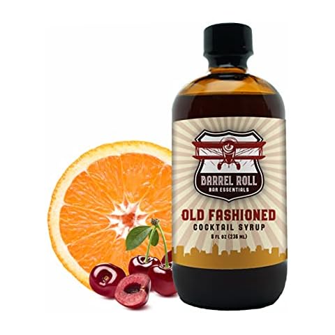 Barrel Roll Bar Essentials Cocktail Mixers - Old Fashioned Cocktail Kit - All-Natural Old Fashioned Drink Mix - USA Handcrafted Cocktail Syrups - Small Batch Cocktail Bitters w/ Cane Sugar - 8 Ounce Cover