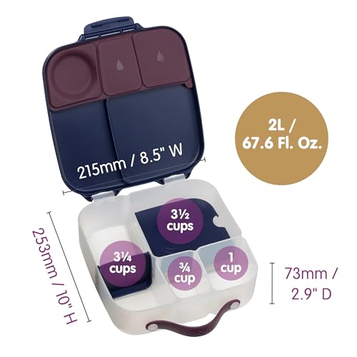 Image of b.box Harry Potter Lunch Box for Big Eaters All Ages - 8.5 Cup Leak Proof Bento Box with 4 Compartments, School Lunch Container with Ice Pack, Dishwasher Safe, BPA-Free, PFAS-Free