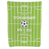 Personalized Soccer Baby & Infant Blanket | Custom Soccer Field | Light Green