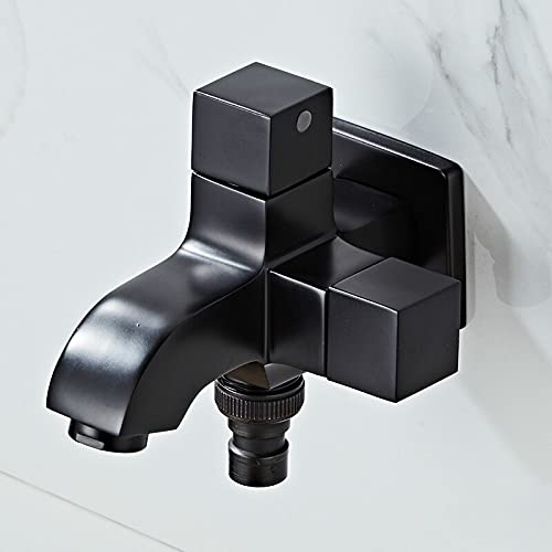 Rubinetto per Lavatrice Nero, Rubinetto Multifunzione per Bagno in Ottone, Rubinetto a Parete con Foro Singolo, rubinetti per Acqua da Esterno, rubinetti misurati (DT004B) (Sy004b)