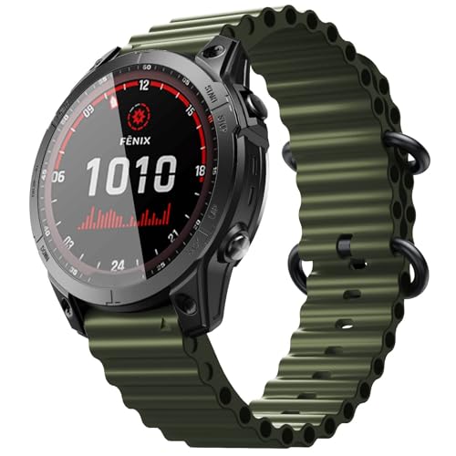 Bracelet silicone 26mm pour Garmin Fenix 8X en élastomère premium durable