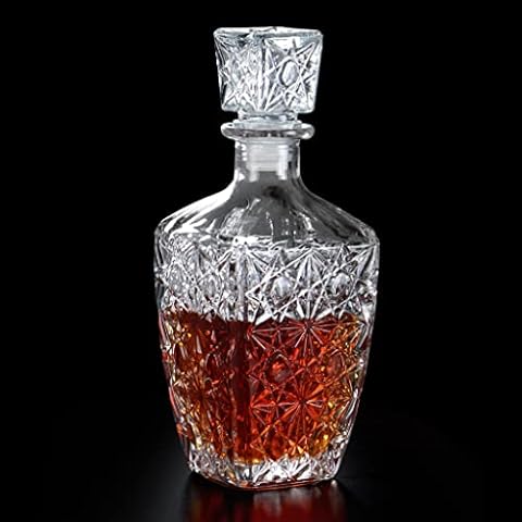 MDLUU Glass Spirits Decanter with Airtight Stopper, 27oz/800ml (Square) Cover