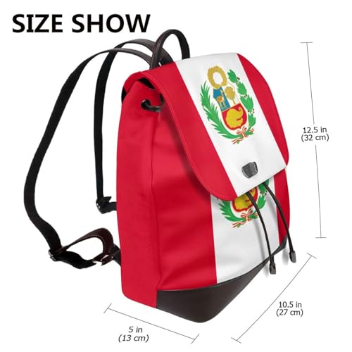 Sac à dos cuir imprimé drapeau du Pérou EdWal noir tendance taille unique - 2