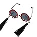 Colygamala Women's fashion retro tassel baroque pearl sunglasses beach eye glasses