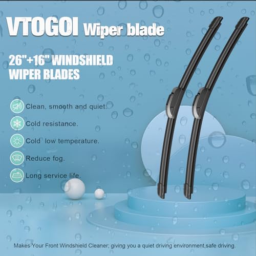 OEM Windshield Wiper Blades Replacement for Toyota Rav4 2019 2020 2021 2022 2023 2024 2025 Mazda 5 2006-2015, All Weather Original Factory Quality Front & Rear Wipers Set 26"+16"+12" (Pack of 3) by VTOGOI - Image 2