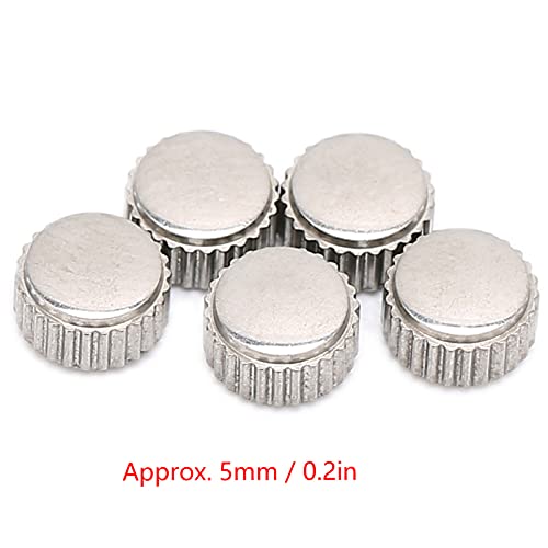 Silver Flat Eyelet Head Mechanical Watch Crown Accessory, Steel Material, Durable and Long Service Life, for Watchmakers and Craftsmen to Repair and Upgrade Watches, 53
