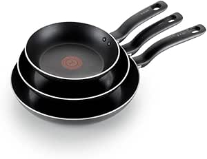 T-fal Specialty Nonstick Fry Pan Set 3 Piece, 8, 9.5, 11 Inch Oven Safe 350F Cookware, Pots and Pans, Dishwasher Safe Black