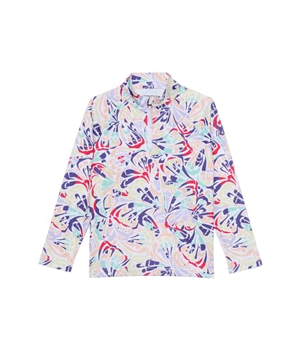 Spyder Girl's Reflect Half Zip T-Neck Ski Base Layer Jacket, Butterfly Multi, 4T