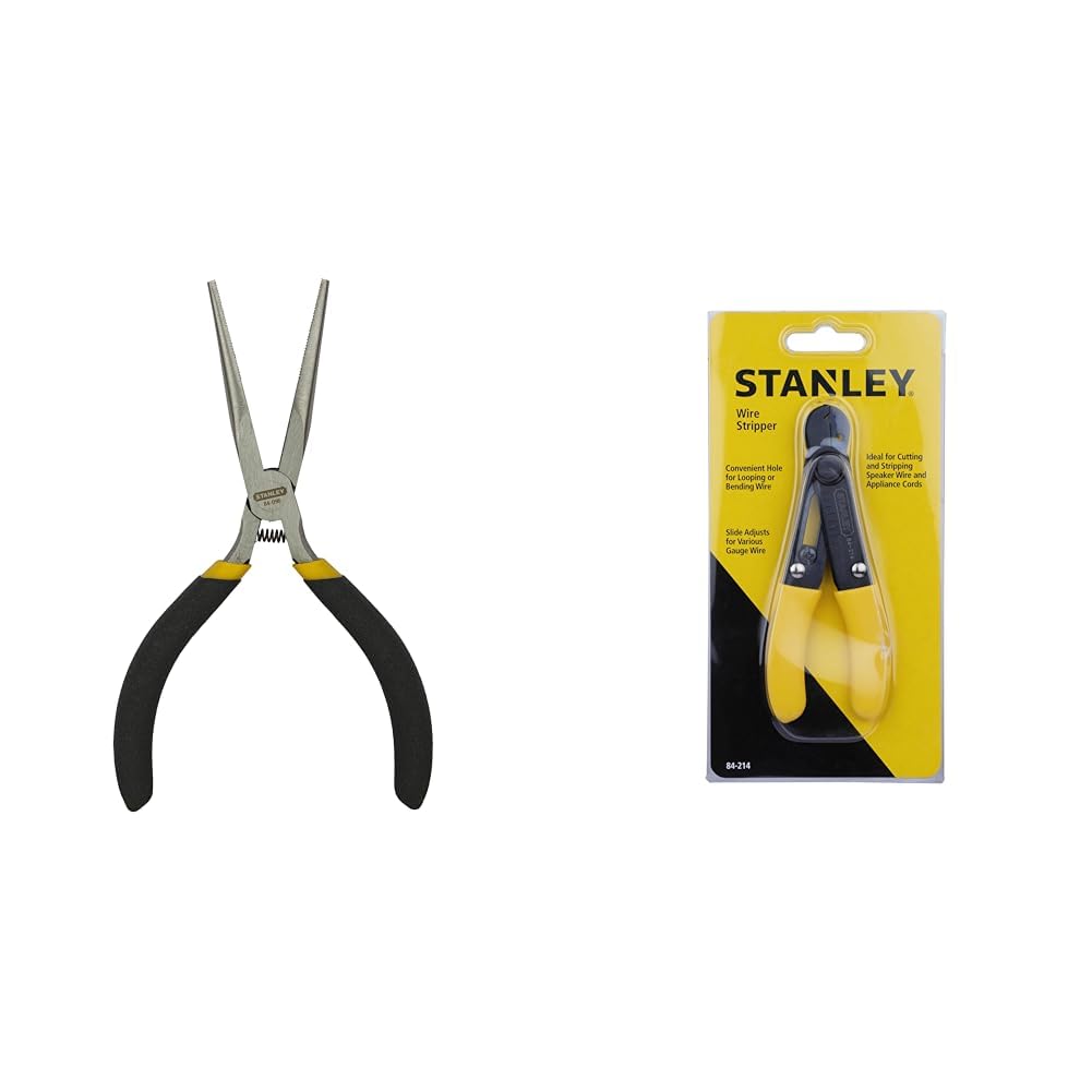 STANLEY 84-096-23 Needle Nose Miniature Plier-5'' (Yellow & Black)