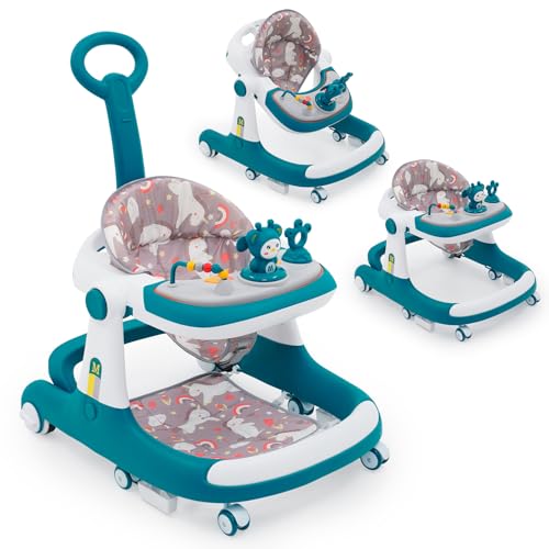 Arkyomi Andador 3 en 1 para bebé, para aprender a estar sentado a pie, modo desmontable y multiusos, mesa de actividades de entretenimiento para bebés, niños y niñas
