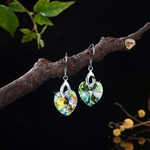 Boucles d'oreilles D pour femmes S en cristal cœur qui restent légères