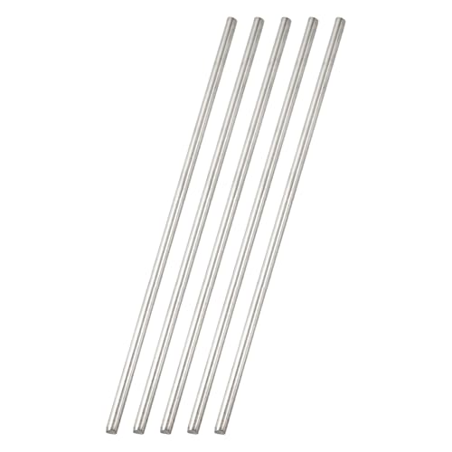 MECCANIXITY 316 Stainless Steel Rod 5/32"(4mm) 11.81"(300mm) Length, Solid Steel Round Bar Metal Shaft Rods Lathe Bar Stock for Industrial DIY Project and Metal Working, Pack of 5