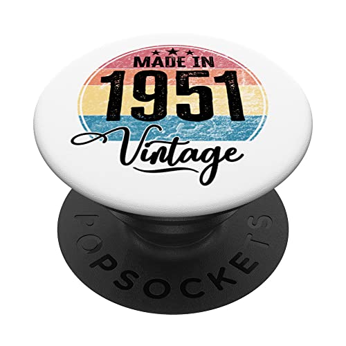 Cumpleaños Vintage Año de nacimiento 1951 Cumpleaños bday PopSockets PopGrip Intercambiable