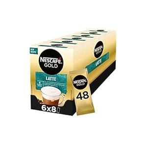 Nescafé Gold Latte Macchiato oploskoffie – 6 doosjes à 8 zakjes