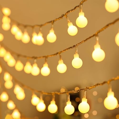 fizzytech Bubble Ball String Lights – 15 LED, 3M Warm White | LED Lights for Decoration, Diwali Lights for Bedroom, Balcony, Party, Christmas, Home, Main Door & Outdoor Use
