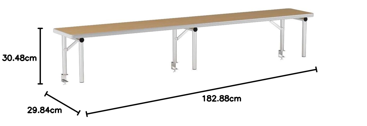 Flash Furniture Amara - Elevador Superior de Barra de Madera de Abedul con Patas Plegables Plateadas, Plegable de Madera y portátil para mesas de Eventos y Bares, 72 x 12 x 12 Pulgadas