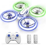 Heygelo Drohne für Kinder, RC Quadcopter Mini Drohne mit 2 Akkus, Blauen und Grünen Lichter, Automatische Höhenhaltung, 3D-Flip, Kopflos Modus, Spielzeug Drone Helikopter für Kinder und Anfänger S60