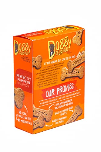 Doggy Delirious Crunchy Dog Treats – For All Pet Sizes, Breeds – All-Natural Puppy Treat – 100% Human-Grade – Delicious Pet Treat Bones, Snacks For Dogs – Pumpkin, 16 Oz. #TOP1