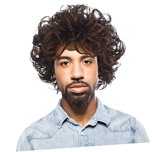 Perruque courte bouclée homme accessoire idéal cosplay et fêtes