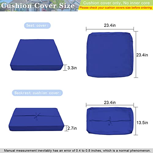 Qaworci Outdoor Cushion Slipcovers, Waterproof Patio Cushion Covers Replacement, Washable Patio Cushion Covers, Cushion Covers For Patio Furniture With Zipper (Navy Blue) #TOP1
