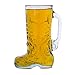 Chefcaptain Set of 2 Glass Boot Mugs with Handles, 1 Liter (34 Oz) Das Boot Beer Glasses, Lead-Free, Dishwasher Safe