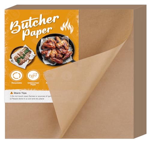 Papel de carnicero marrón NEBURORA, 100 hojas de 12x12 pulgadas sin cera para ahumar carnes 2