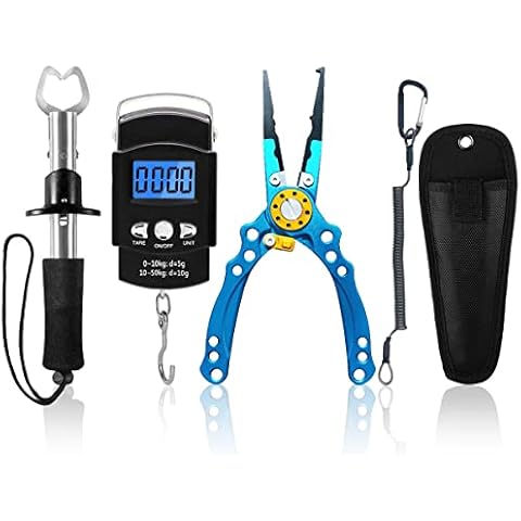 XBLACK Fishing Tool Kit Fishing Pliers Fish Gripper Fishing Scale Fish Grip Tools Set Saltwater Resistant Fishing Gear (Advanced Set - B) Cover