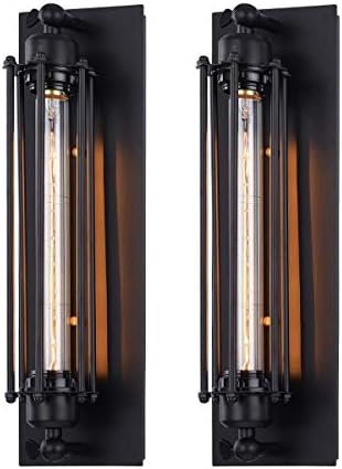 IDEGU Wandleuchten Set - Retro Design Aus Holz & Metall Mit Verstellbarem Arm