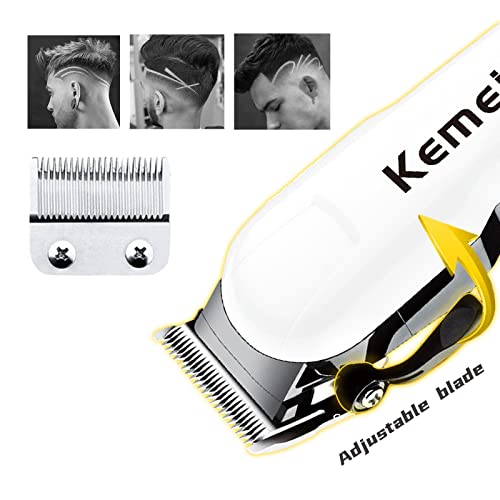 KEMEI Hair Clipper for Men Professional Cordless Electric Rechargeable Hair/Beard Trimmers for Men, Self Hair Cutting Haircut Kit, Adjustable Barber Clippers with LCD Diaplay by KEMEI - Image 2