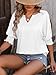 TAKEYAL Summer Tops for Women 2025 3/4 Sleeve T Shirts Cute Vneck Basic Business Tees Casual Tunic Blouses (White, S)