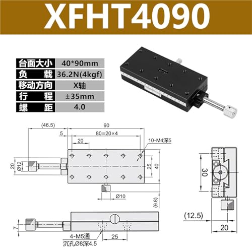 Mesa deslizante manual de cola de golondrina XFHT4090, modelo E-EIK01/E-EIK02 eje X 2