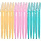  15 piezas de maquinillas de afeitar para cejas, depiladora facial portátil con cubierta de precisión para mujeres y hombres (color aleatorio)